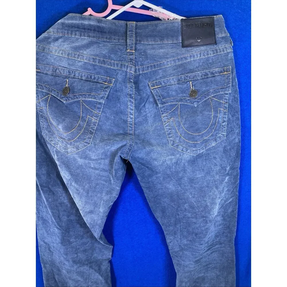 True Religion Geno Relaxed Slim Jeans Mens Size 36 Blue Denim